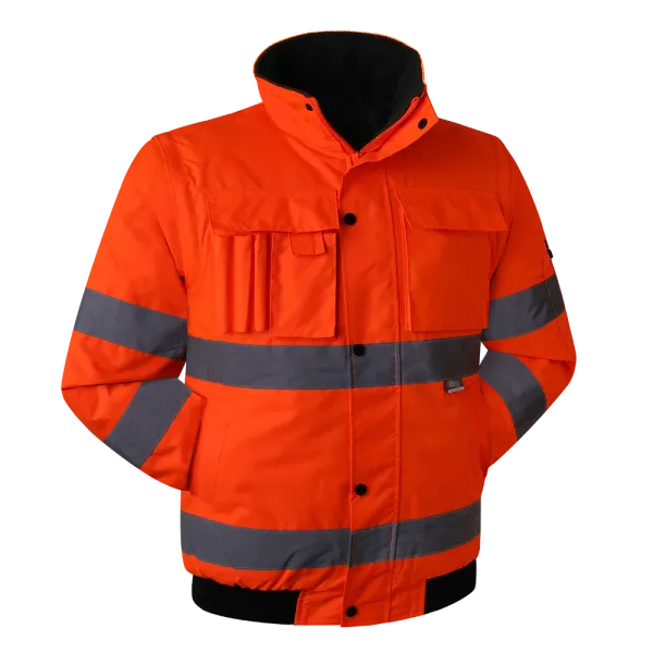 Giacche inverno ad alta visibilità Sicurezza calda giacca calda per uomo Giacca impermeabile arancione fluorescente Bomber riflettente Abbigliamento da lavoro