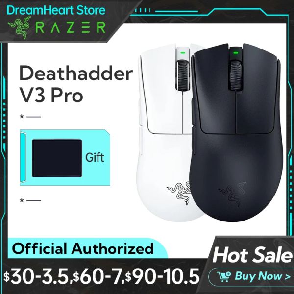 Topi Razer Deathadder V3 Pro Wireless Gaming Mouse Gamer 63G Ultra leggero DPI Sensore ottico DPI per laptop per PC