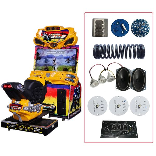 Spiele Arcade Super Bike 2 Maschinenparts FF Motorrad Rennmotor Driving Board Simulator Children Racing Game Machine