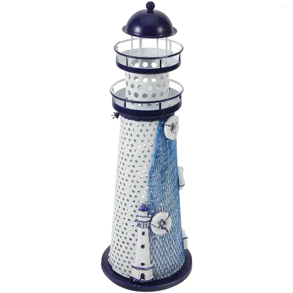 Kerzenhalter Eisenblatt Ozean Leuchtturm Candlestick Seaside Die Dekoration Dekoration dekorative Lampe
