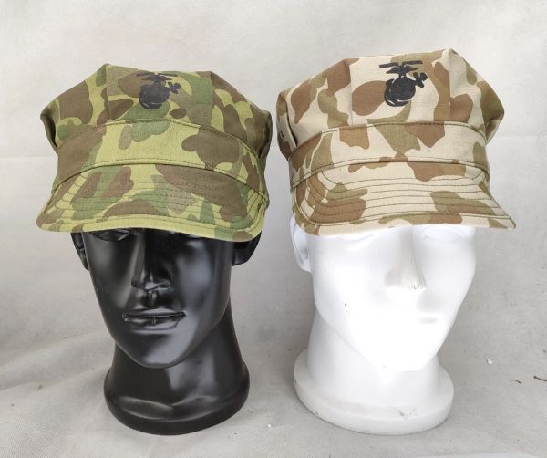 Caps tombj WWII WW2 US HBT Utility Cap Vintage USMC Pacific Camouflage Marine Corps Field Hat два стиля в размере