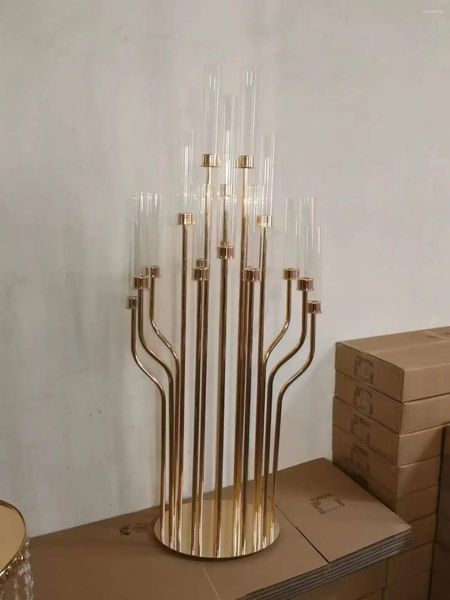 Candele 5pcs10set metal candelabra 16 braccia tavolo da matrimonio centrotavola piombo per la decorazione per feste domestiche