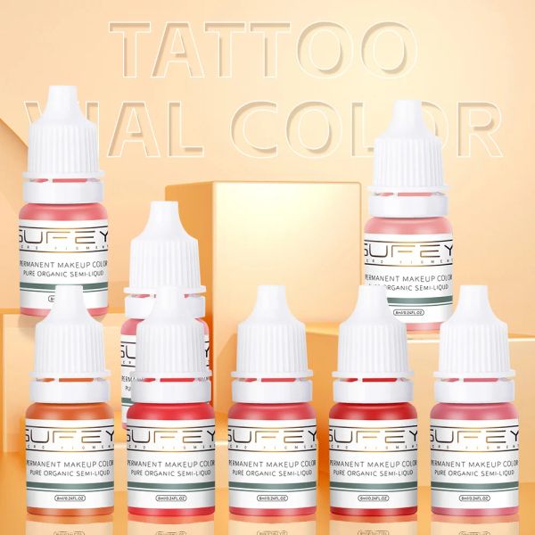 Tinten 8ml Lippentönung Microblading -Tinte für PMU -Maschinen Permanent Make -up Augenbrauenpigment Tattoo Inks Nano Art Supplies