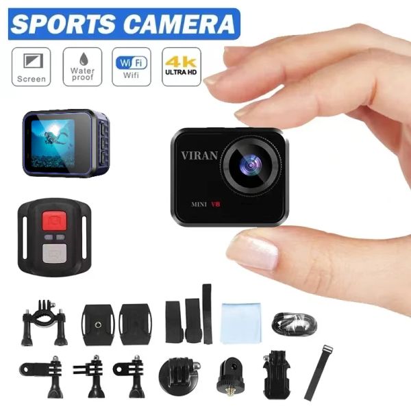 Telecamere HD WiFi Mini V8 Action Camera 4K 60fps con schermata telecomandata DV Sport Camter Drive Registratore Wireless Weleless Webcam