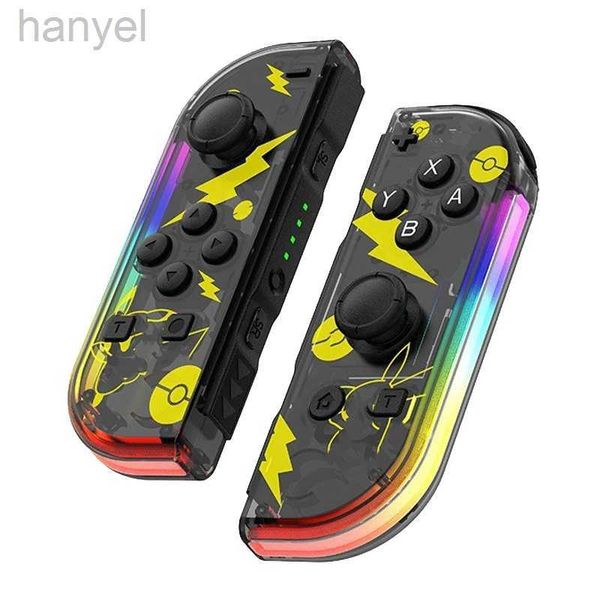 Controladores de jogo Joysticks BT 5.2 Joy Controller RGB LED Switch L/R Joypad para Switch/Lite/OLED Joycon GamePads Joystick com Dual Vibração D240424