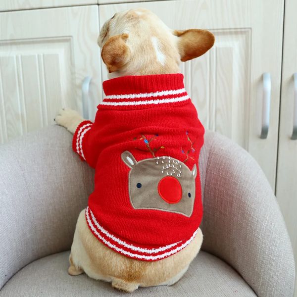 Jacken Weihnachtshund Kleidung Französisch Bulldoggen Haustier Hundepullover Fett Mops