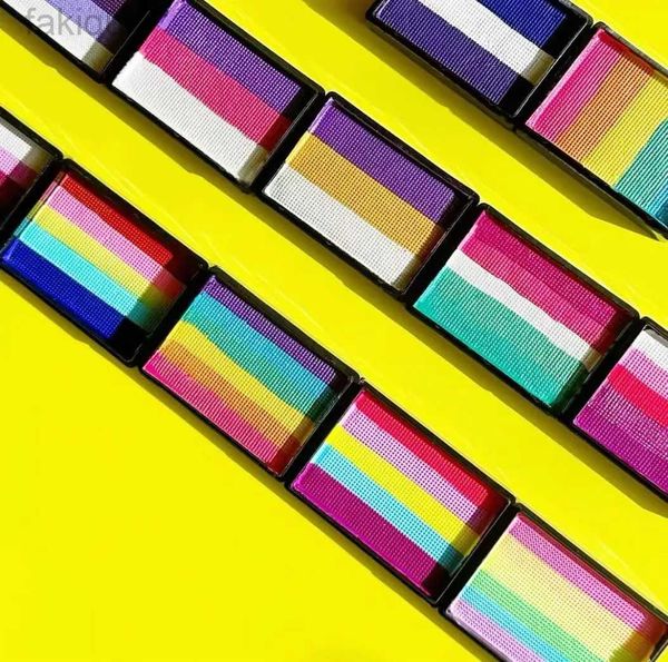 Körperfarbe 30 g benutzerdefinierte Gesichtsbemalung Buntes Regenbogen Splitterer Kuchen fluoreszierend Neonwasser aktiviert Eyeliner Körperkunst D240424