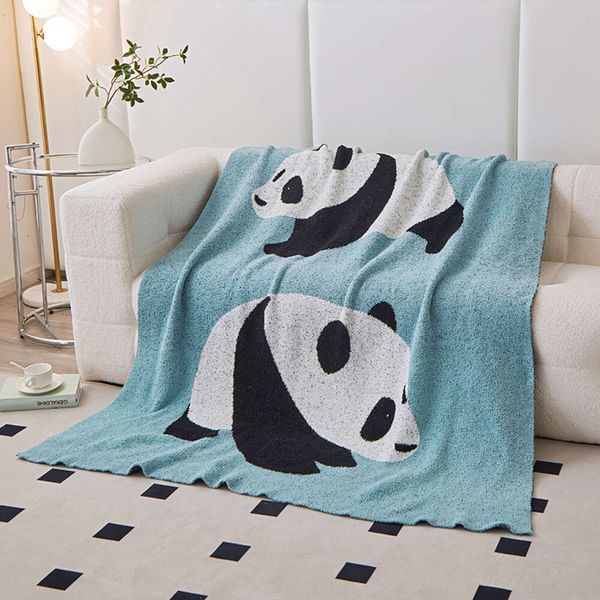Halbe Samt Panda Decke Nachmittag Schlaf Freizeit.