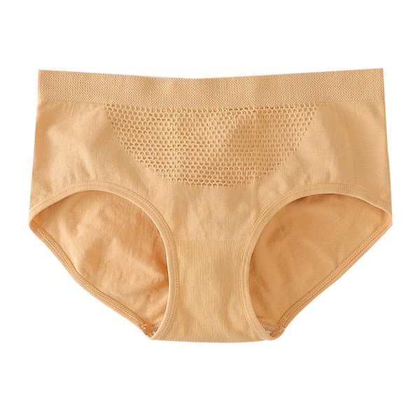 Chape de cueca de favo de mel 3D japonês Ladies de algodão puro, favo de algodão, nádegas e cuecas de meninas abdominais