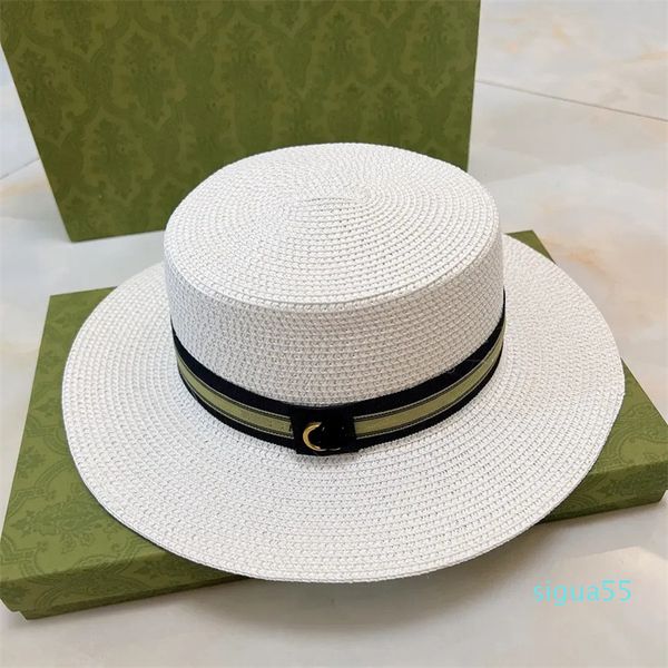 Designer breiter Krempe Stroh für Männer Frauen Eimer Hüte Brief Strawhat Grasgeflecht Kappen Sonnenhüte Hochqualität