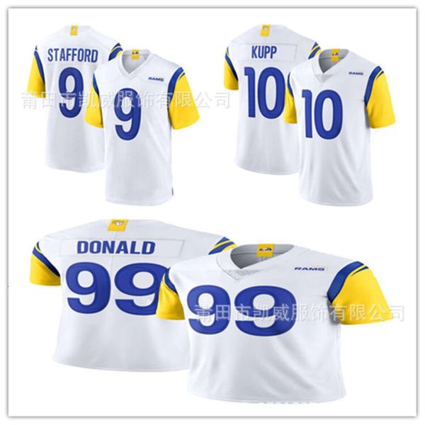 Maglie da calcio 2120 Ram Rugby Shirt 9#99#10#5#White New Jersey Rightided Men's Wear