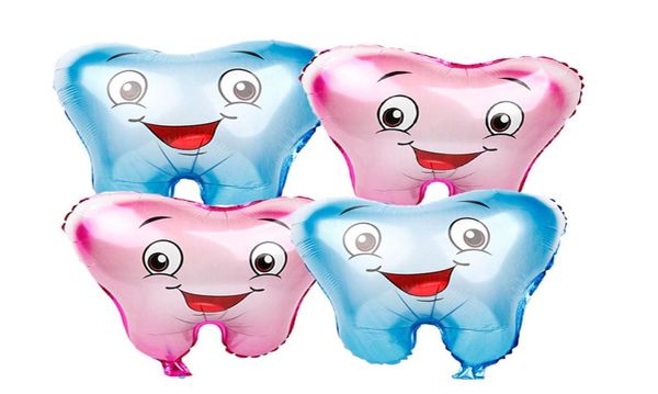 Decoração de festa 1pc grande papel de dente balões de ar para crianças adoráveis globos infláveis decorações de feliz aniversário suprimentos de chá de bebê266087623