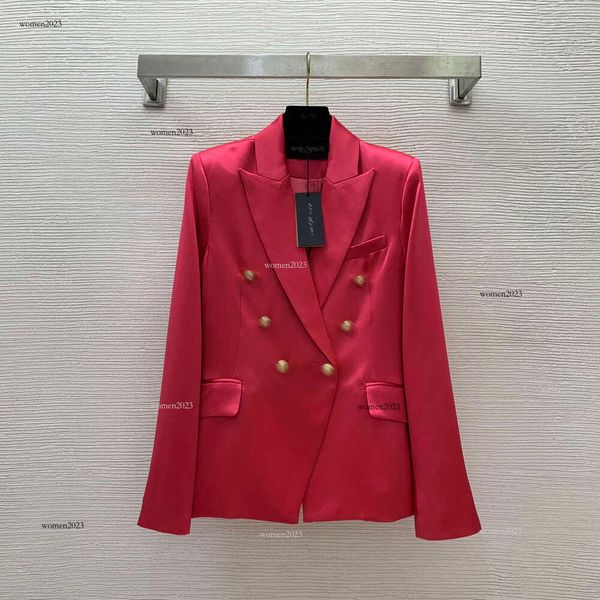 Marka takım elbise takım elbise ceket tasarımcısı kadın moda yemek parçası çift göğüslü dışbükey düğmeler uzun kollu blazer takım elbise paltosu 25 Nis