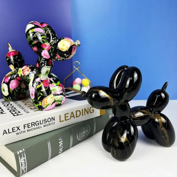 Figura decorativa Design Trend Kuns Balloon Dog Graffiti Scultura Decorazione Creatività Moderna Resin Animali Statue Art Decorazione