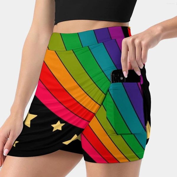 SKIRTS Stars e Rainbow Korean Fashion Skirt Summer for Women Light Proof Trouser