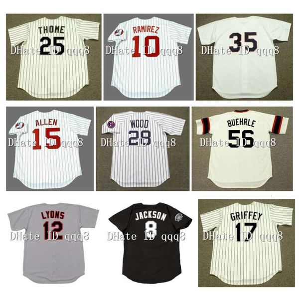 Kob Vintage Jersey Ken Griffey Jr. Bo Jackson Paul Konerko Richie Allen Ron Santo Wilbur Wood Frank Thomas Mark Buehrle Jack McDowell Ron Kittle