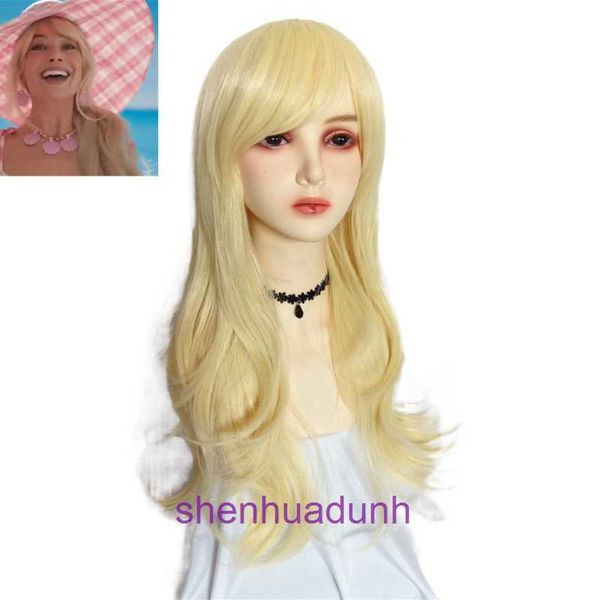 Perucas e peças de cabelo filme Barbie Babie Princesa Humana Cabelo Longo Cabelo Curado Cosplay Versátil Cos Girl