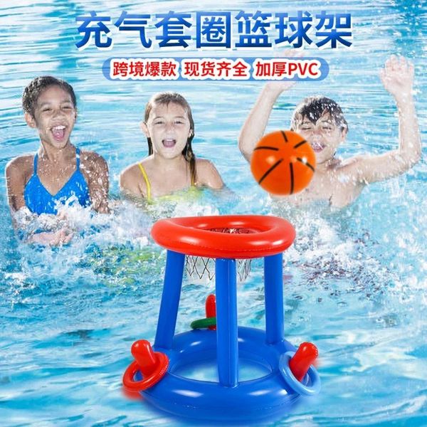 Accessori per piscine per esterni Accessori anelli gonfiabili che lancia un set di giochi per piscina galleggiante giocattolo d'acqua estate divertente 240422 240422