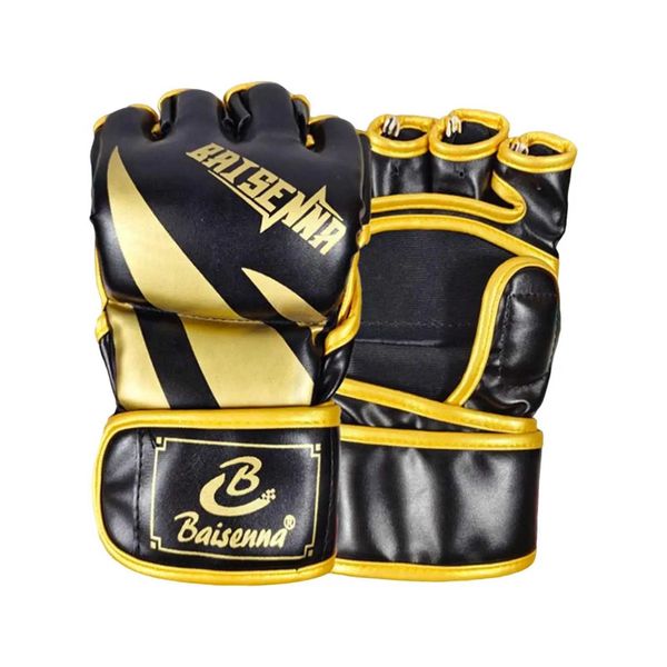 Schutzausrüstung MMA -Handschuhe Halbfinger Strandbeutel halbe Ärmel atmungsaktive Kick -Boxhandschuhe Teenager Herren Greifen Sie Fitness 240424