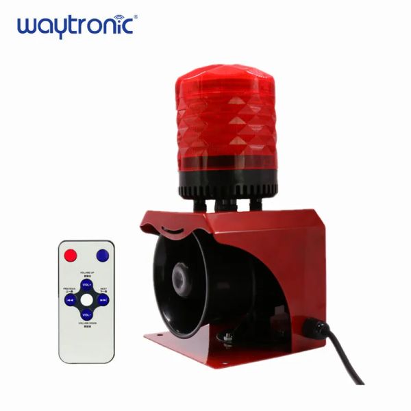 Acessórios 12V 24V 220V Industrial Horn Sirene Som de emergência e alarme leve LED RED LED PISSHING STROBE AVISO COM CONTROLO REMOTO