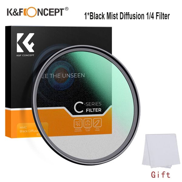 Accessoires KF -Konzept CSeries Black Mist Diffusion 1/4 Filter 49mm82mm Mist Dreamy Cinematic Effect für Video/Vlog/Porträtfotografie