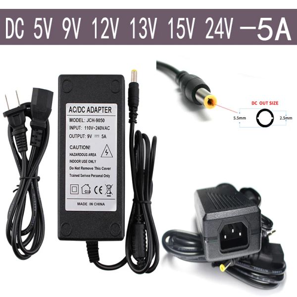 Mäuse AC/DC Universal Power Adapter Versorgung 220 V bis 12 V 24 V 15V 9V 13V 5V 5A Ladegeräte Schaltleistung für LED -Lampe für LED -Lampen