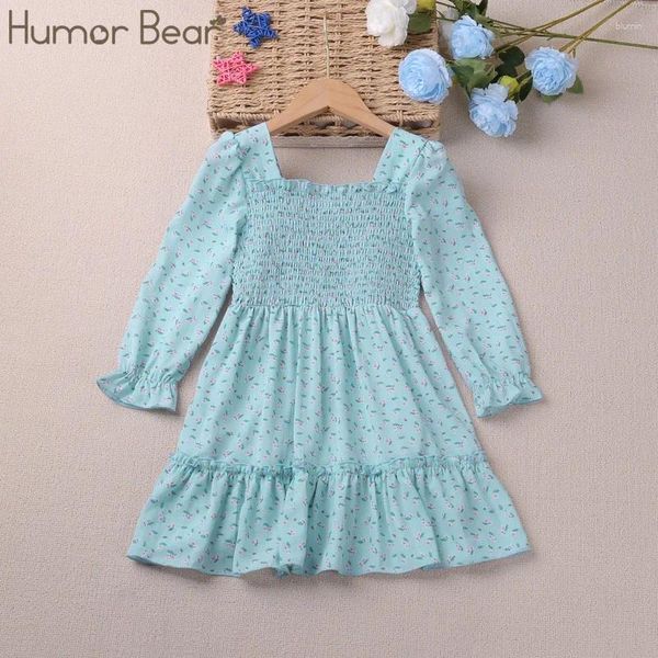 Abiti da ragazza umorismo orso femminile primavera e autunno a maniche lunghe stampato per bambini vestito principessa vestito vestidos outfit casual 2-6y