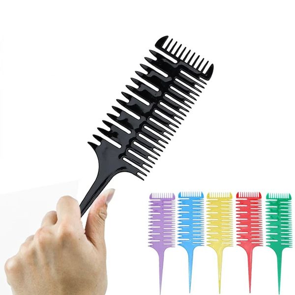 Strumento di tintura per capelli per pettine per i denti grandi che evidenzia la spazzola pettine salone pro pesce design osseo di tintura per capelli pettine di spedizione gratuita