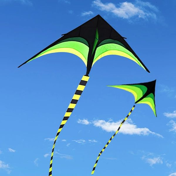 Kit de pipa de dublê primária de alta qualidade de 160cm com linha de roda grande Delta Kite Tail Outdoor Toy Toy Kites para crianças Adult Sport Toy Gifts 240419