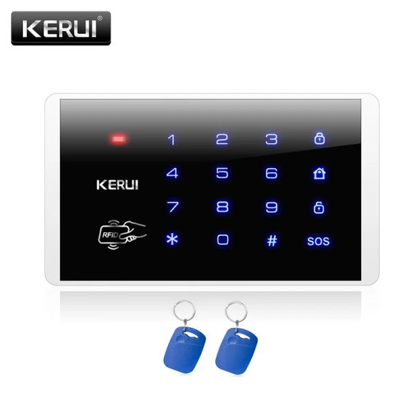 Klavye Kerui K16 Rfid Touch Tuş Takımı Kablosuz PSTN GSM 433MHz Alarm Sistemi Hırsız Erişim Kontrol Sistemi Kablosuz Parola Tuş Takımı