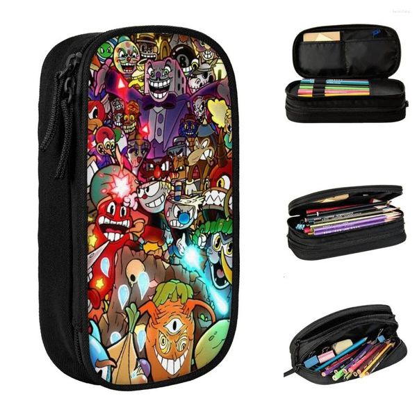 Cuphead Color Game Fans Bleistift Case Box Stift für Girl Boy Big Capacity Bag Schüler Schule Kosmetische Briefpapier