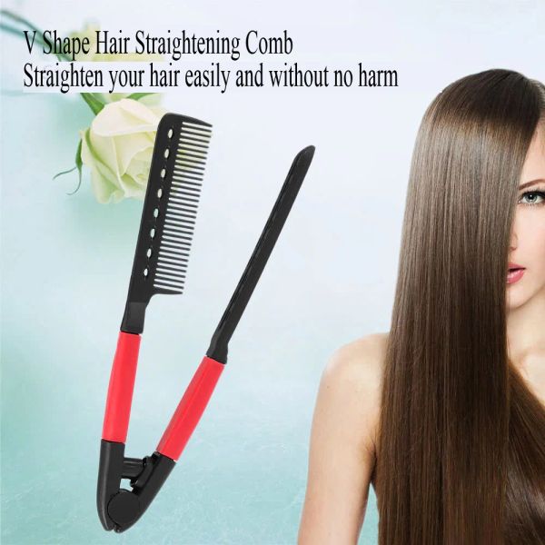 Pinsel 2 Stcs Beauty Hair Comb Haartaglying Comb Pinsel V Form Klapper Salon Friseur Styling Tool Dress Up