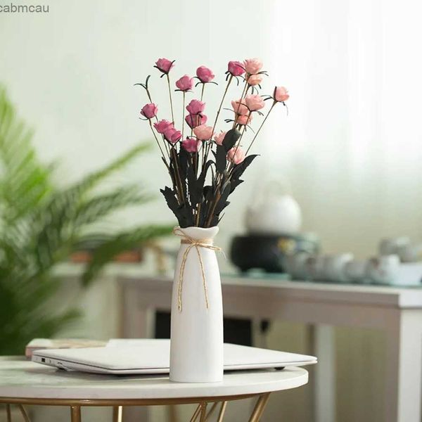 Вазы 1 ПК белая цветочная ваза Новая большая способность гидропоновая высокая цветочная ваза керамическая цветочная ваза декоративная спальня