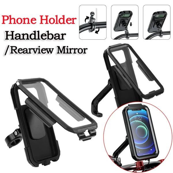 Stands Bicycle Motorcycle Phone Phone impermeável bolsa de bicicleta móvel suporte para suporte de scooter para iPhone Xiaomi Samsung