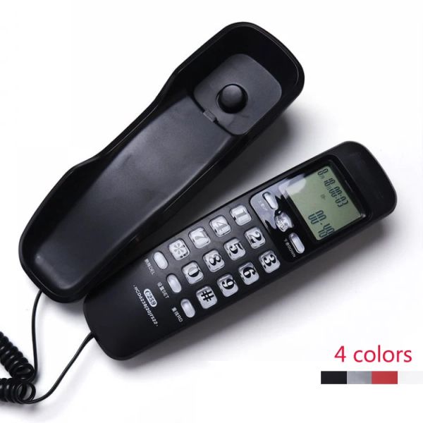 Zubehör wandmontierte feste Desktop -Telefonkordeltelefon tragbarer Festnetzhändler für Home Hotel Office Kleiner Verlängerung Caller ID T256