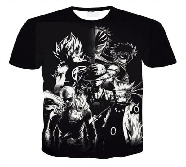 Fairy Tail Natsu Anime T Shirt Erkekler 3D Gömlek Unisex Tee Çift Tee Shirs Çocuk Anime Fanları için Karikatür Gömlek 8 Stil S5XL217Z9677367