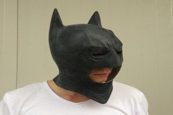 Sul cosplay Batman Masches Dark Knight Adult Head Full Head Batman Latex Maschera Cappuccio Silicone Halloween Party Black Mask per Hero Co42929219517128