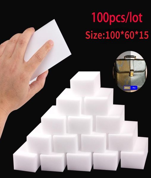 100 PCSLOT Melamine Sponge Magic Sponge Eraser для кухни в ванной комнате меламин очиститель чистящий губок 100x60x15mm4602522