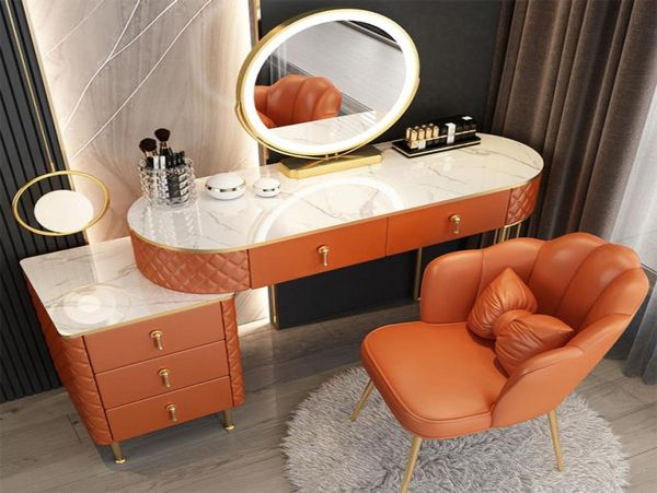 Schminktisch Schlafzimmer Make -up -Tisch -Lagerschrank Hausmöbel Flüsse für Schlafzimmer Vantiy mit Spiegeltischhocker Designer Lu4207183