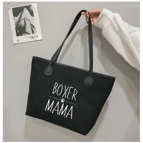 Borse per la spesa Boxer Mama Regalo per tote bag per gli amanti dei cani Donne borsetta da lavoro da donna da donna