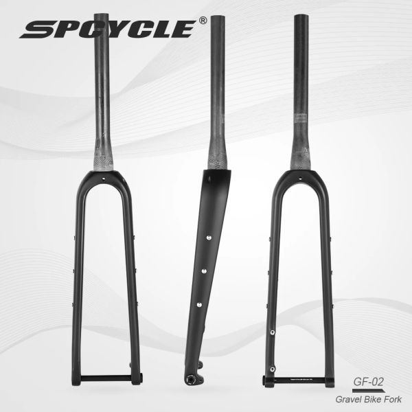 Teile SPCycle Vollkarbonkiesbike -Gabel 700C 650B Scheibenbremse 11/8 bis 11/2 verjüngter Straßen Cyclocross Kiesbike Carbon Fork