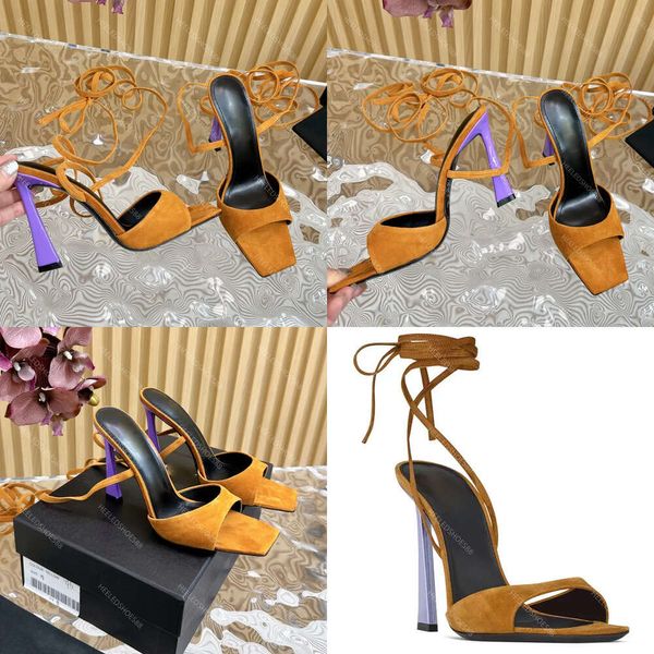 Sandalet tasarımcıları, ayak bileği kayışı yumuşak kaşmir pişmiş lake topuk gladyatör ayakkabı 10 cm yüksekte topuklu kare baş roman sandal 35-42 ed orijinal kalite