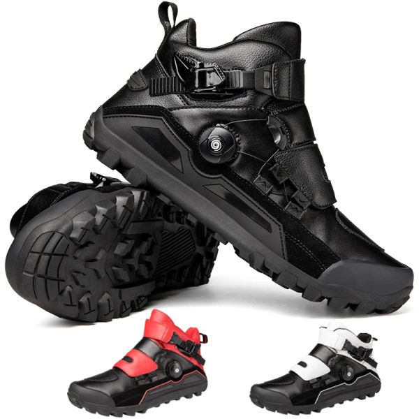 Stiefel neue Herren Motorradschuhe Reiten Sneakers Herren flache Motorradstiefel Mountainbike Stiefel SPD Reitschuhe Straßengeschwindigkeit Sneaker Sneaker