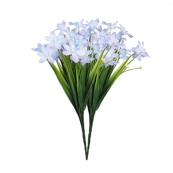 Flores decorativas 2pcs simulação orquídea 7 garfo pendurado decoração de maconha arranjo de flores de arremessos de suprimentos de suprimentos plantas