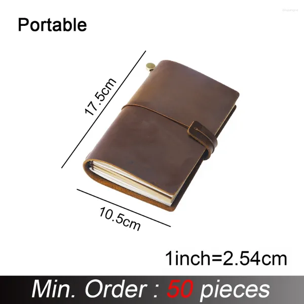 Piece / lotto portatile 175x110mm Goline Notebook in pelle vera