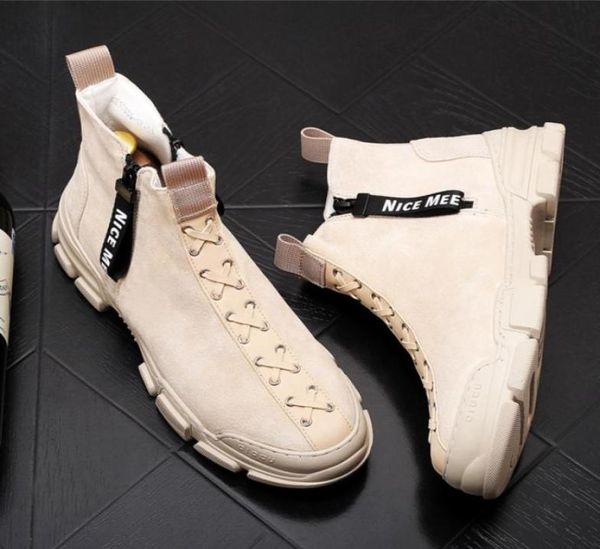 Botas de tornozelo preto de luxo Fall Martin Boot Man Trendy With Snowes Youth Casual Half Men039S Sapatos de couro A69164519