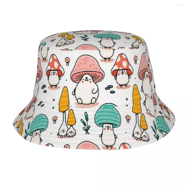 Berets Pilzliebhaber Hand gezogene Eimerhüte Panama für Kinder Bob Outdoor cooler Fischer Sommerfischerei Unisex Caps