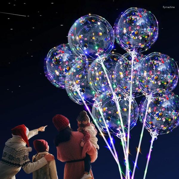 Decoração de festa 5/10pcs de Natal luminoso decoração de balão transparente hélio LED Balões piscando casamento de aniversário