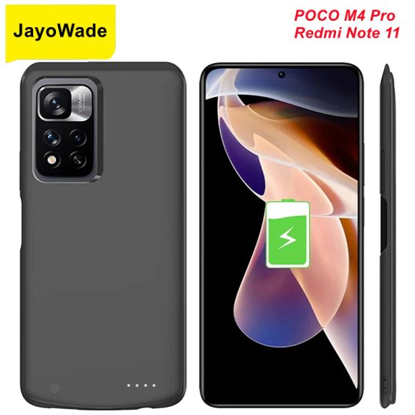 Fälle Jayowade 6800MAH POCO M4 Pro Batterie Ladegerät für Xiaomi Redmi Note 11 Power Case POCO M4 Pro 5G Power Bank Decknote11