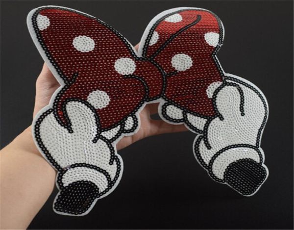 Nozioni di cucitura ferro su toppe per abbigliamento a dimensioni di grandi dimensioni sequestri di tessuto con paillettes rosso con paillettes strane magliette da donna Women Patch Clothe1079656